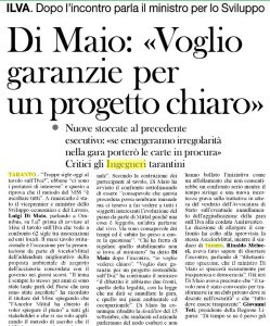 31 LUGLIO INIZIO mITTAL TARANTO SERA