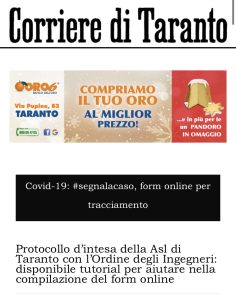 Corriere di Taranto 10 dicembre 2020