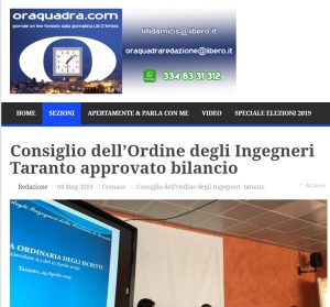 ORA QUADRA 6 MAGGIO 2019