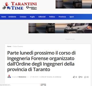 inge forense annuncio avvio coreso ottobre 2018