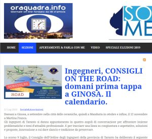 oraquadra - 22 luglio 2019 Consigli on the road