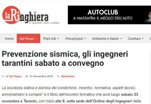 prevenzione sismica - la ringhiera 21 nov 2019