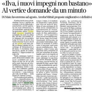 su corriere della sera 31 luglio MITTAL
