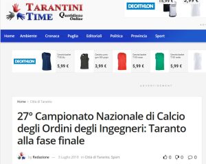 Tarantini Time 3 luglio 2019
